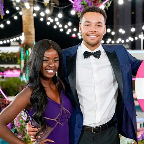 justine and caleb from love island|Love Island USA winners Justine Ndiba and Caleb。